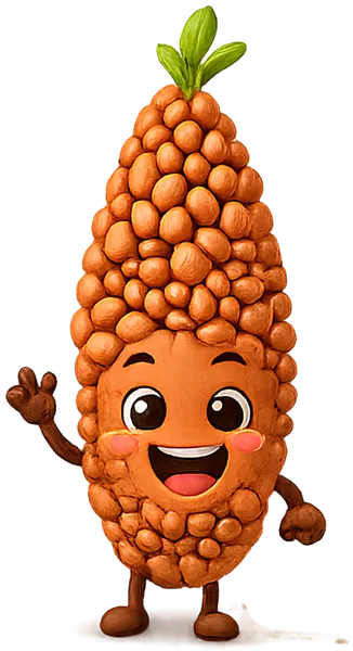 Illustration of a ragi grain sprouting